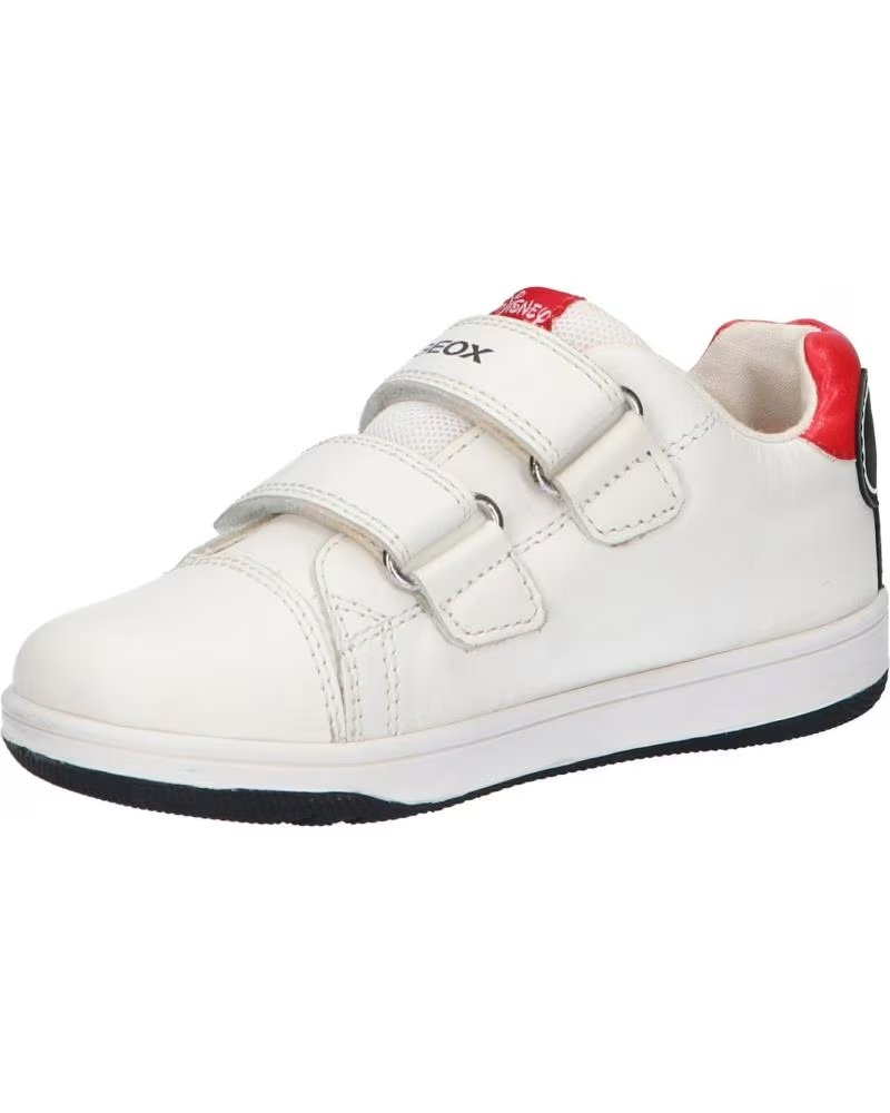 Chaussures Bébé Garçon Geox New Flick - Collaboration Disney, Cuir Souple, Semelle Respirante, Scratch - Marche Précoce