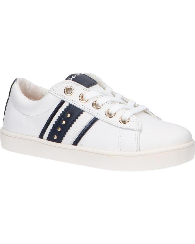 Scarpe Geox Per Bambina J024MH - White-Navy, Pelle, Traspiranti - Foto 2