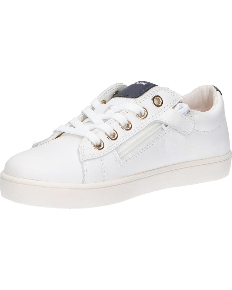 Scarpe Geox Per Bambina J024MH - White-Navy, Pelle, Traspiranti - Foto 11