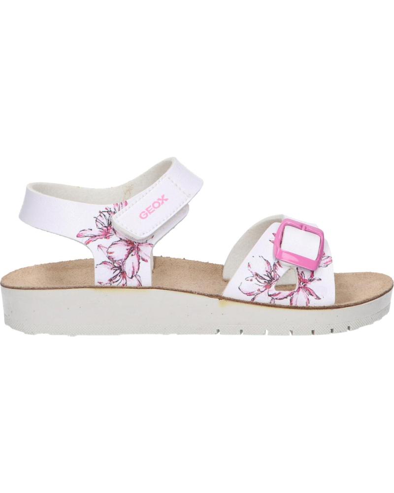 girl Sandals GEOX J15EAB 000QD J SANDAL COSTAREI  C0563 WHITE-FUCHSIA