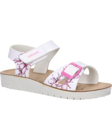 girl Sandals GEOX J15EAB 000QD J SANDAL COSTAREI  C0563 WHITE-FUCHSIA