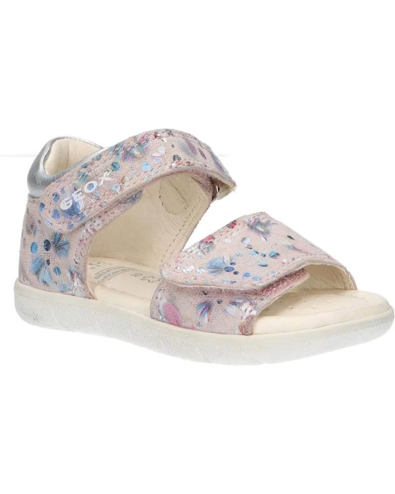 Geox Bébé Fille B VERRED A Sandales - Confort Respirant Et Style Élégant, Lt Ivory/Platinum, 23 EU