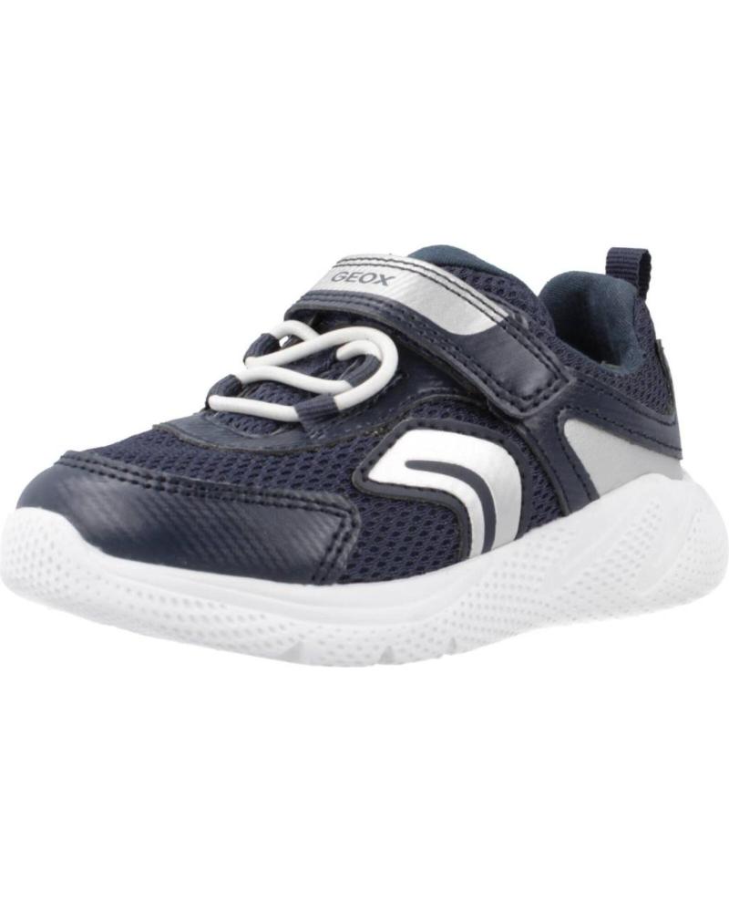 Baskets Geox Sprintye Boy B Pour Bébé Garçon - Chaussures Respirantes Antimarche Avec Lacets Élastiques Et Scratch