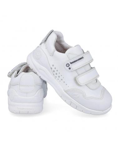 Deportivas BIOMECANICS  de Niña y Niño 182195 DEPORTIVO DE PIEL  BLANCO