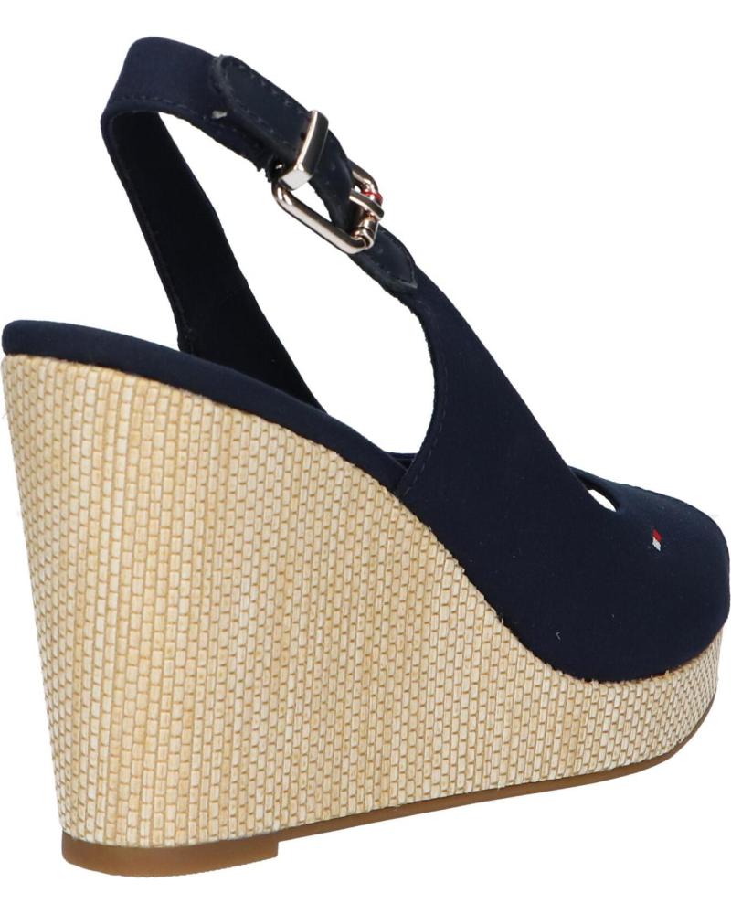 Sandals De Mujer TOMMY HILFIGER FW0FW04789 ICONIC ELENA SLING BACK WEDGE DW6 SPACE BLUE