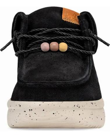 Sapatos de Mulher HEY DUDE MUJER MOCASINES WENDY PEAK FOLD BOOT SUEDE NEGRO