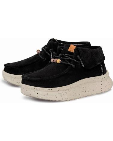 Sapatos de Mulher HEY DUDE MUJER MOCASINES WENDY PEAK FOLD BOOT SUEDE NEGRO