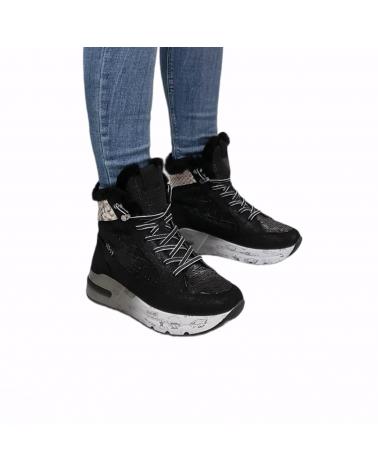 Botines De Mujer CETTI BOTAS SPORT DE PIEL NEGRO FANTASIA  BUNNY-PAYET NEGRO