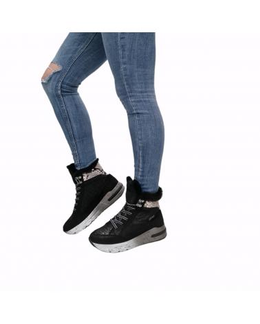 Botines De Mujer CETTI BOTAS SPORT DE PIEL NEGRO FANTASIA  BUNNY-PAYET NEGRO