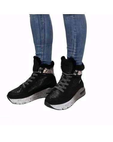 Botines De Mujer CETTI BOTAS SPORT DE PIEL NEGRO FANTASIA  BUNNY-PAYET NEGRO
