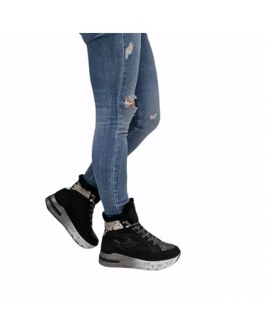 Botines De Mujer CETTI BOTAS SPORT DE PIEL NEGRO FANTASIA  BUNNY-PAYET NEGRO