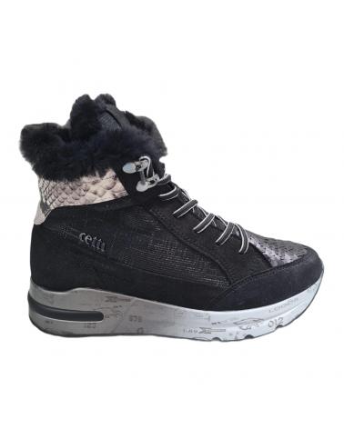 Botines De Mujer CETTI BOTAS SPORT DE PIEL NEGRO FANTASIA  BUNNY-PAYET NEGRO