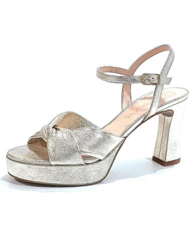 Sandalias UNISA  de Mujer SANDALIA VESTIR DE PIEL CON TACON Y PLATAFORMA  PLATINO