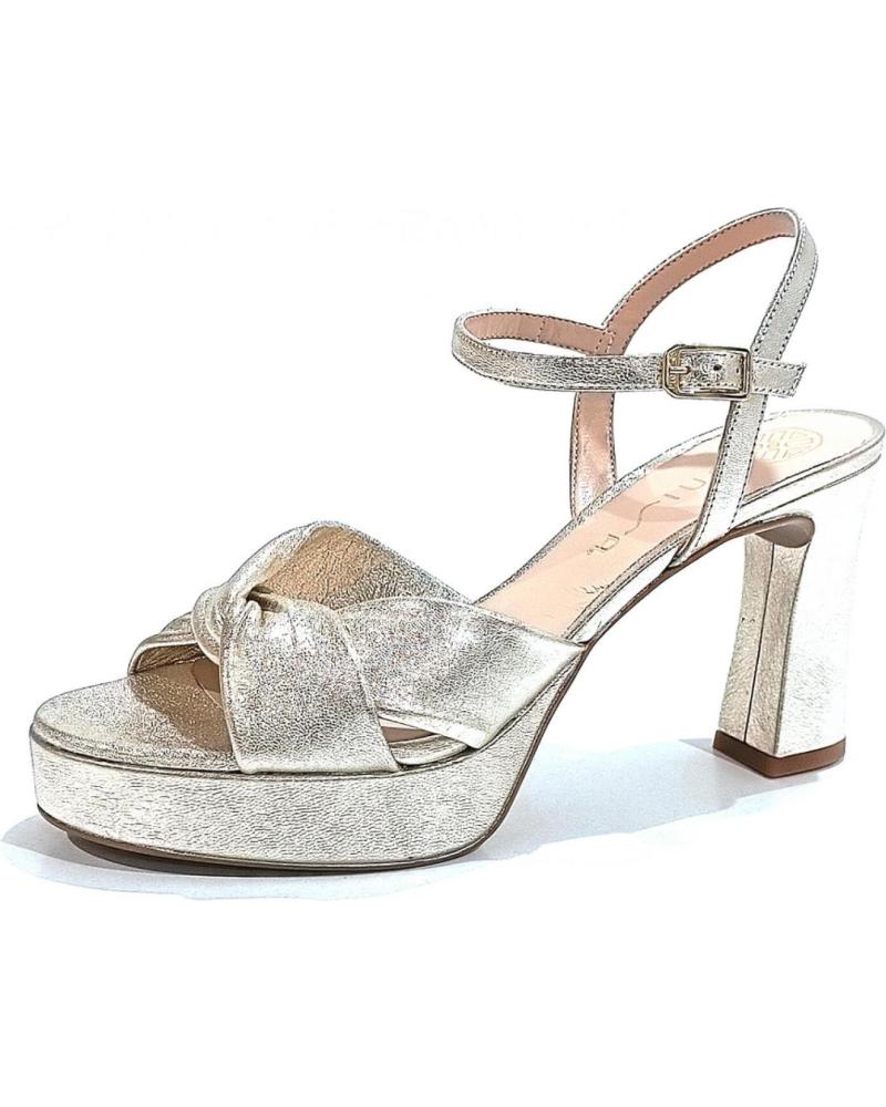 Sandalias UNISA  de Mujer SANDALIA VESTIR DE PIEL CON TACON Y PLATAFORMA  PLATINO