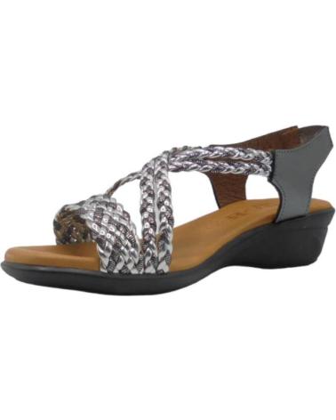 Sandalias de Mujer  XQSI SANDALIA CUNA PIEL TRENZADOS 321 PLOMO PLATA METáLICO