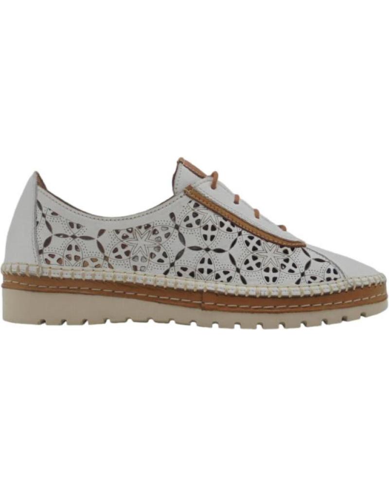 Woman shoes ERASE ZAPATO DEPORTIVO CASUAL PIEL TROQUELADA CORDONES CUER BLANCO