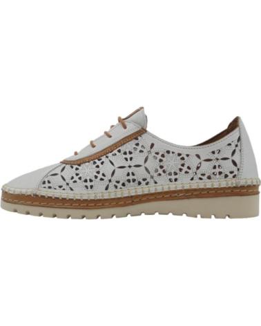 Woman shoes ERASE ZAPATO DEPORTIVO CASUAL PIEL TROQUELADA CORDONES CUER BLANCO