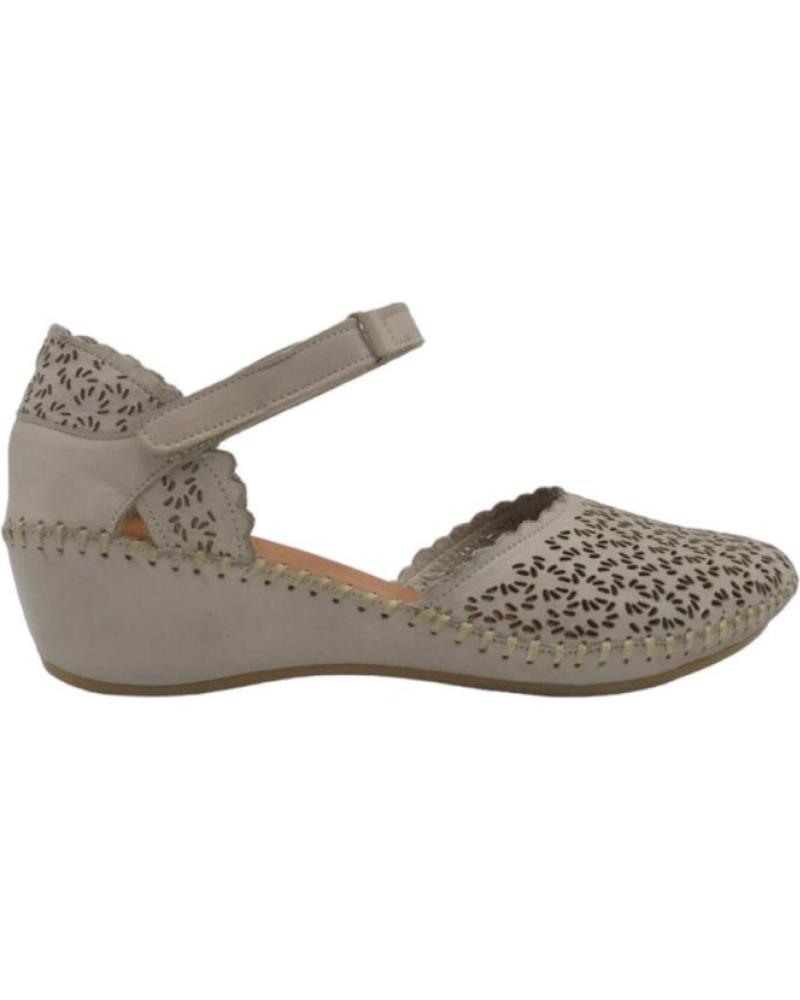 Sandalias de Mujer ERASE 793-51 SANDALIA PUNTERA Y TALON CERRADO CIERRE VELCRO TAUPE BEIGE