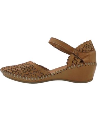 Sandalias de Mujer ERASE 793-51 SANDALIA PUNTERA Y TALON CERRADO CIERRE VELCRO CUERO MARRóN
