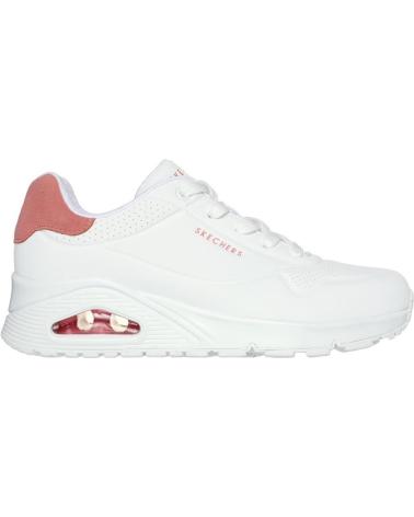 SKECHERS ZAPATILLAS UNO - POP BACK MUJER BLANCO DURABUCK- CORAL NARANJA CORAL