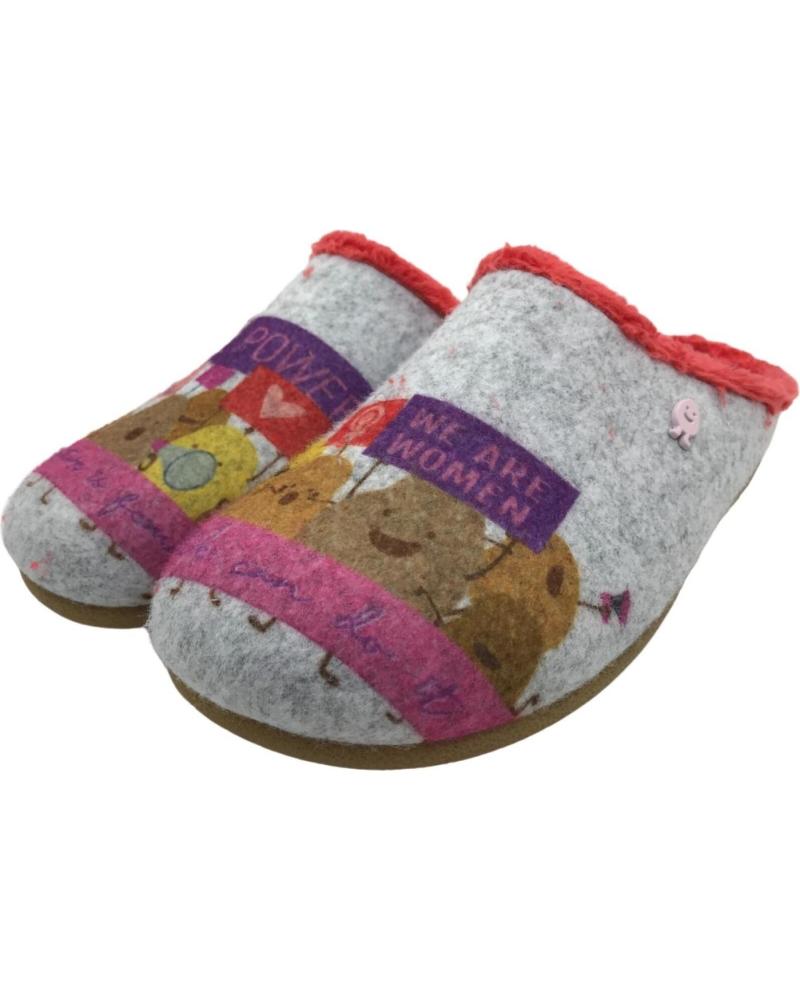 Pantofole Donna Hot Potatoes Eitzing - Grigie, Tomaia PET Riciclato, Sottopiede Amovibile, Sostenibili, Fatte In Spagna - 2