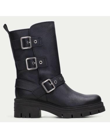 Botines HISPANITAS  de Mujer BOTA BIKER TRES HEBILLAS ASHLEY NEGRO  C003BLACK