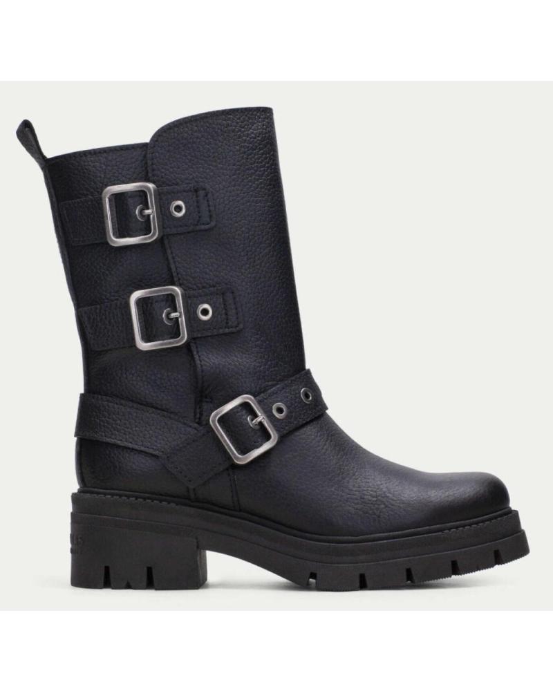 Botines HISPANITAS  de Mujer BOTA BIKER TRES HEBILLAS ASHLEY NEGRO  C003BLACK