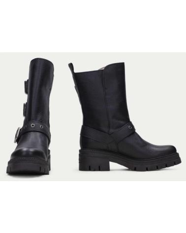 Botines HISPANITAS  de Mujer BOTA BIKER TRES HEBILLAS ASHLEY NEGRO  C003BLACK