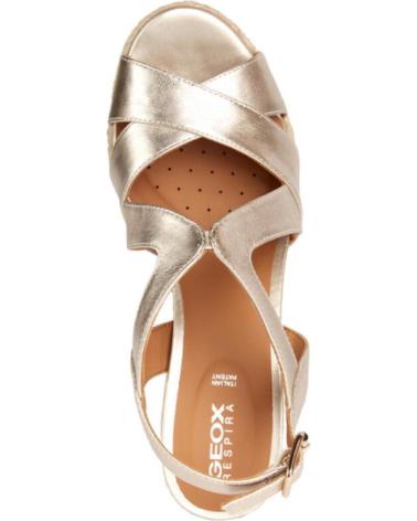Woman Sandals GEOX SANDALIA DE TIRAS CUNA ALTA DE MUJER C2012 LT GOLD