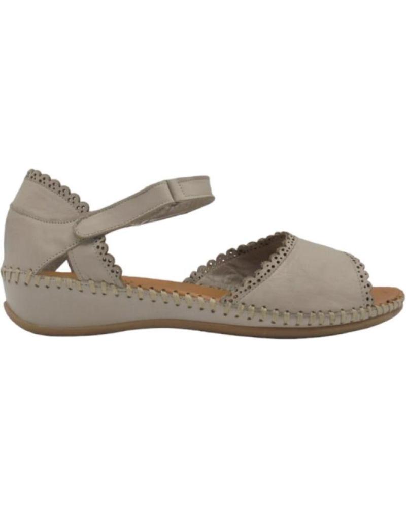 Sandalias de Mujer ERASE 793-53 SANDALIA CASUAL TALON CERRADO CIERRE VELCRO TAUPE MARRóN