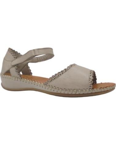Sandalias de Mujer ERASE 793-53 SANDALIA CASUAL TALON CERRADO CIERRE VELCRO TAUPE MARRóN