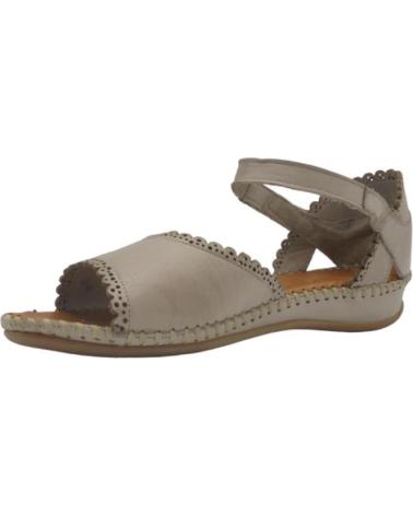 Sandalias de Mujer ERASE 793-53 SANDALIA CASUAL TALON CERRADO CIERRE VELCRO TAUPE MARRóN