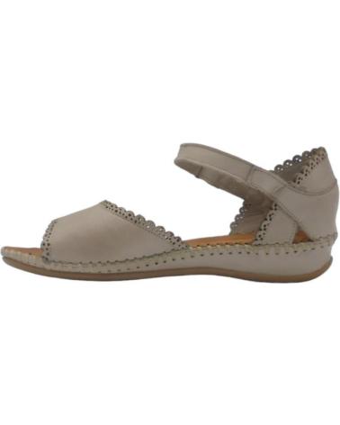 Sandalias de Mujer ERASE 793-53 SANDALIA CASUAL TALON CERRADO CIERRE VELCRO TAUPE MARRóN