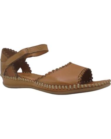 Sandalias de Mujer ERASE 793-53 SANDALIA CASUAL TALON CERRADO CIERRE VELCRO CUERO MARRóN