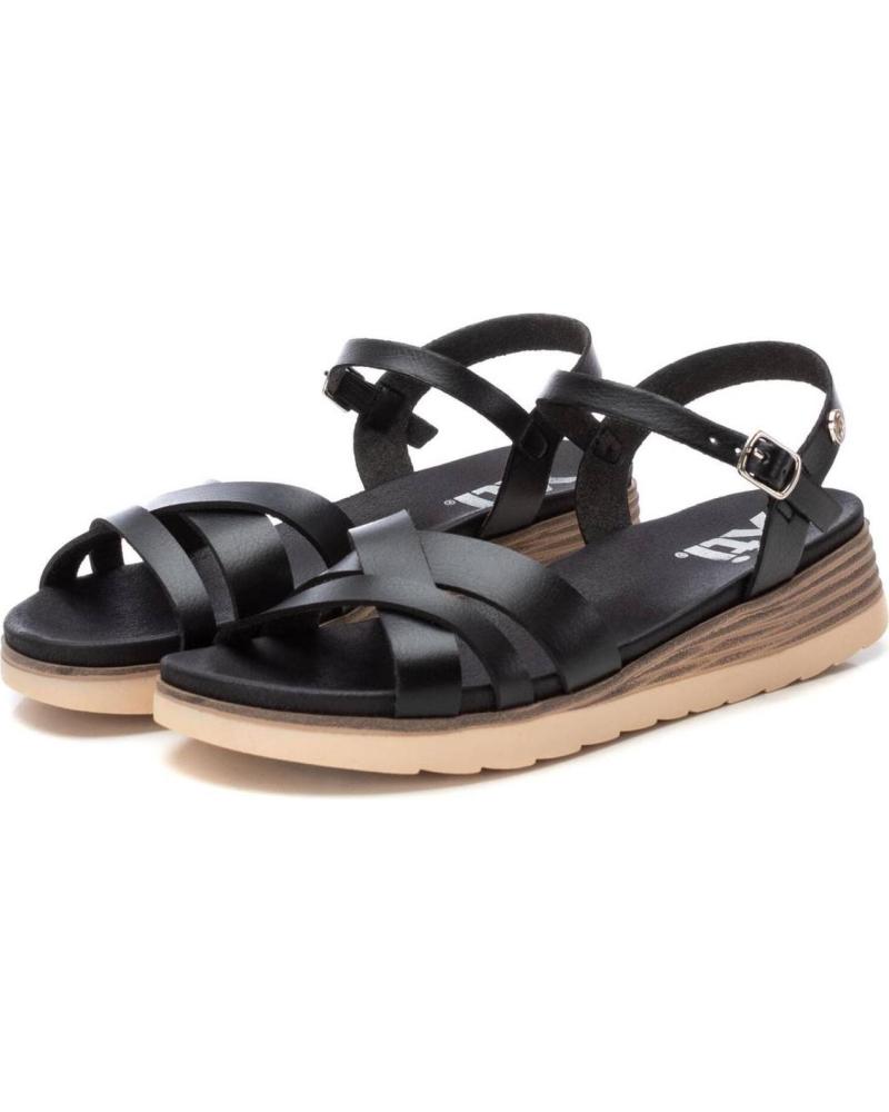 XTI Sandalo Donna Con Zeppa – Modello Uncinetto Tessile, Chiusura Regolabile, Suola Gomma Antiscivolo, Vegan, Casual Chic