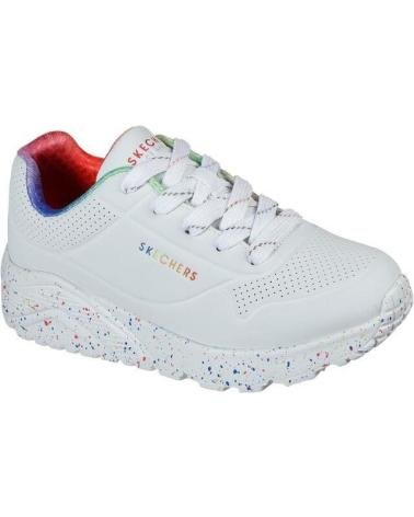 Sportschuhe für Damen SKECHERS UNO LITE - RAINBOW SPECKLE BLANCO