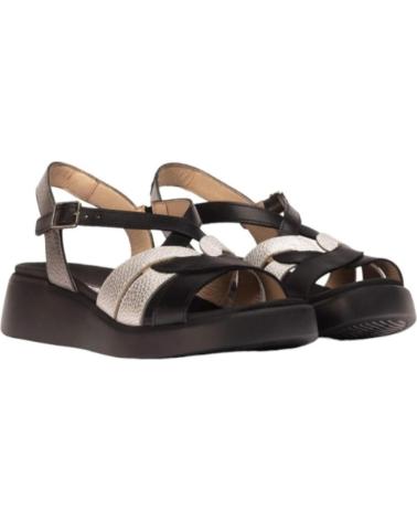 Sandalias de Mujer WONDERS SANDALIAS PLANAS NEGRO-PLATA-PLOMO