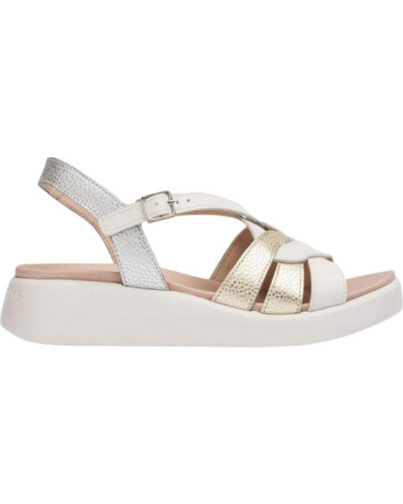Sandalias de Mujer WONDERS SANDALIA PATERNA C-6530 PLATINO BEIG-ORO-PLATA