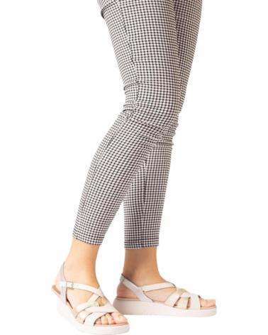 Sandalias de Mujer WONDERS SANDALIA PATERNA C-6530 PLATINO BEIG-ORO-PLATA