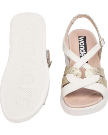 Sandalias de Mujer WONDERS SANDALIA PATERNA C-6530 PLATINO BEIG-ORO-PLATA