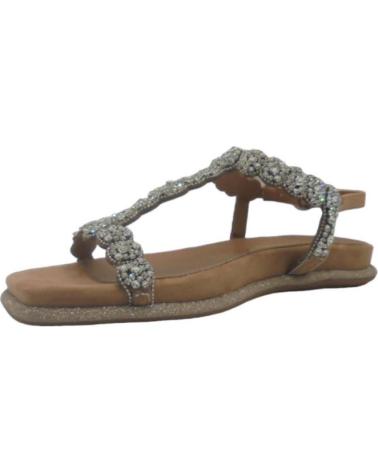 Sandalias de Mujer AZAREY SANDALIA PLANA FIESTA ADORNO PEDRERIA NEGRO TAUPE MARRóN