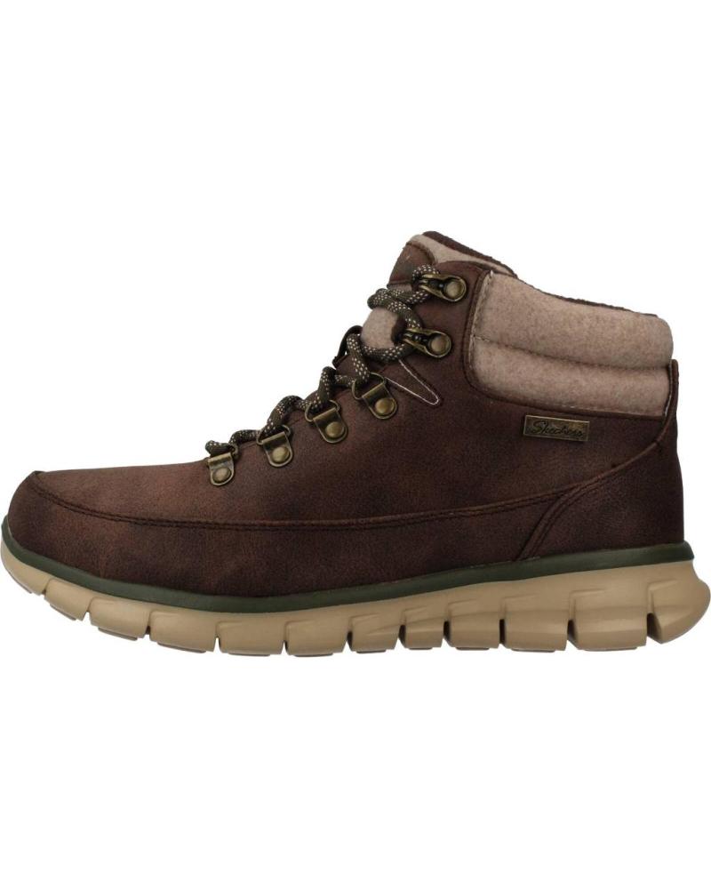 SKECHERS BOTINES PLANOS MUJER SYNERGY MARRON MARRóN