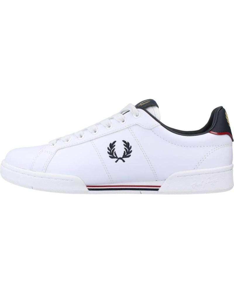 Esportes  de Homem e Mulher e Menino FRED PERRY B4294 B722 100 LEATHER WHITE-NAVY
