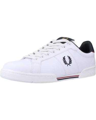 Esportes  de Homem e Mulher e Menino FRED PERRY B4294 B722 100 LEATHER WHITE-NAVY