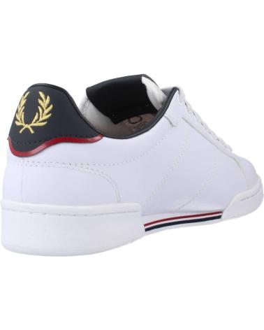 Esportes  de Homem e Mulher e Menino FRED PERRY B4294 B722 100 LEATHER WHITE-NAVY