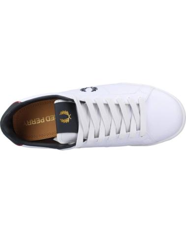 Esportes  de Homem e Mulher e Menino FRED PERRY B4294 B722 100 LEATHER WHITE-NAVY