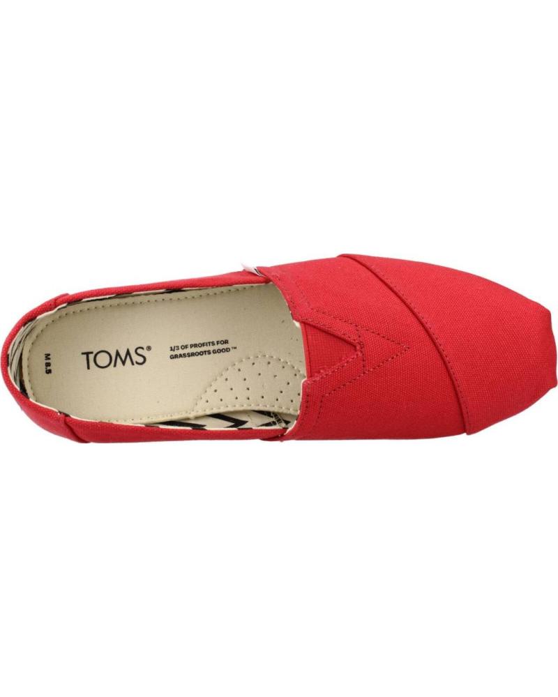 Chaussures De Hombre TOMS ALPARGATAS HOMBRE MODELO RECYCLED COTTON CANVAS COLOR RO RED