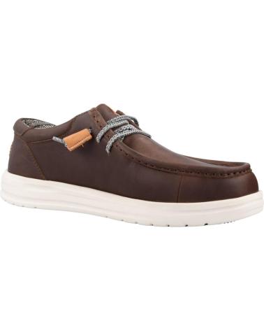 Zapatos de Hombre HEY DUDE INFORMALES HOMBRE MODELO WALLY GRIP COLOR MARRON GREY GRIS