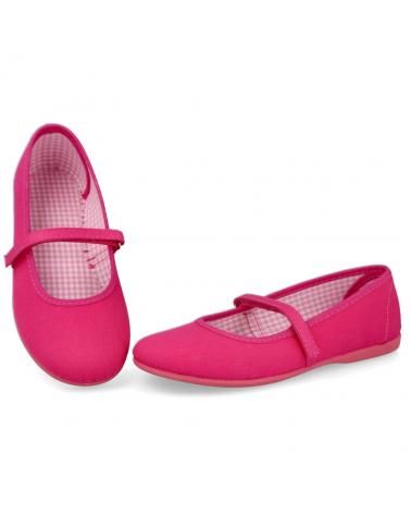 Zapatos de Niña ANDREA RUIZ 750 MERCEDITAS DE LONA PARA NIÑAS FUXIA