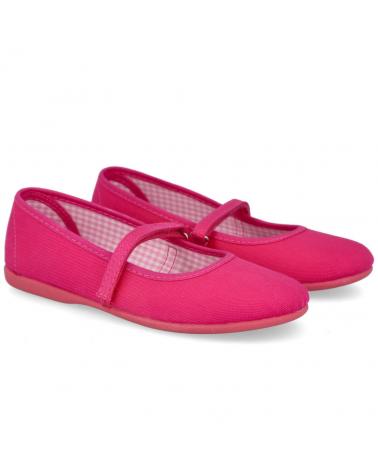 Zapatos de Niña ANDREA RUIZ 750 MERCEDITAS DE LONA PARA NIÑAS FUXIA